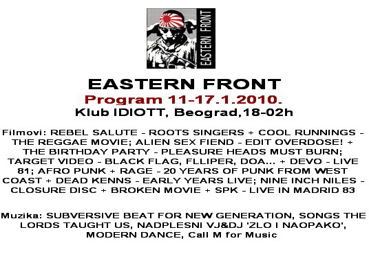 EASTERN FRONT, program 11-17. januar 2010.