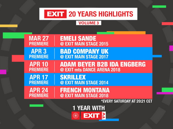 Nove premijere na Exit TV u susret proslavi 20 godišnjice